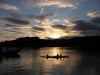Canoes at sunset, Black Mill Bay